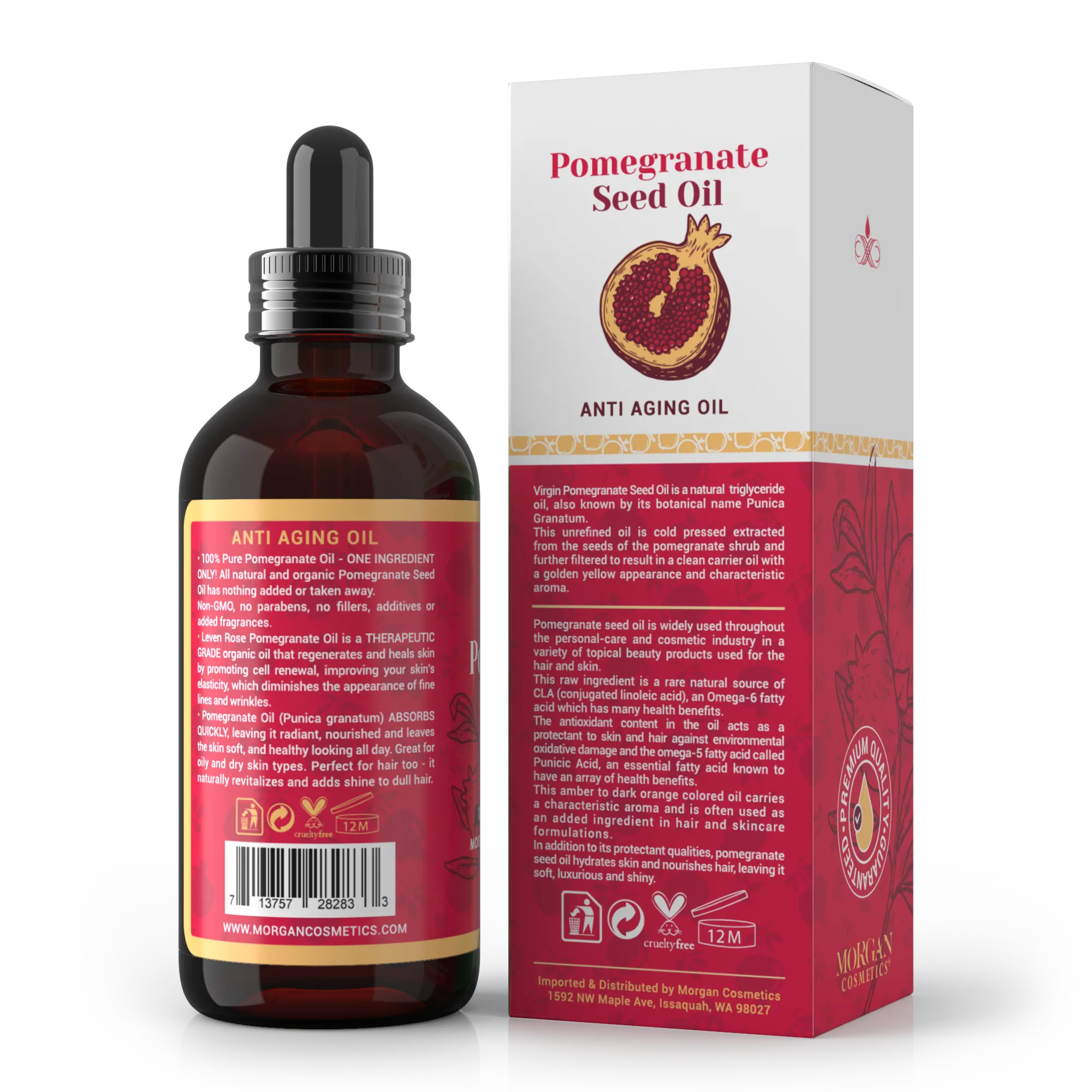 100% Pure Pomegranate Oil 2 oz by Morgan Cosmetics