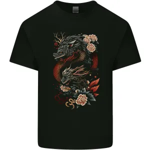 2 Chinese Dragons Fantasy Kids T-Shirt Childrens