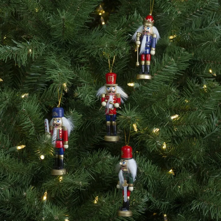 5" Red and Green Christmas Nutcracker Ornaments Set of 4