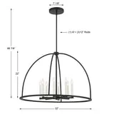 Abbott 8 Light Black Chandelier