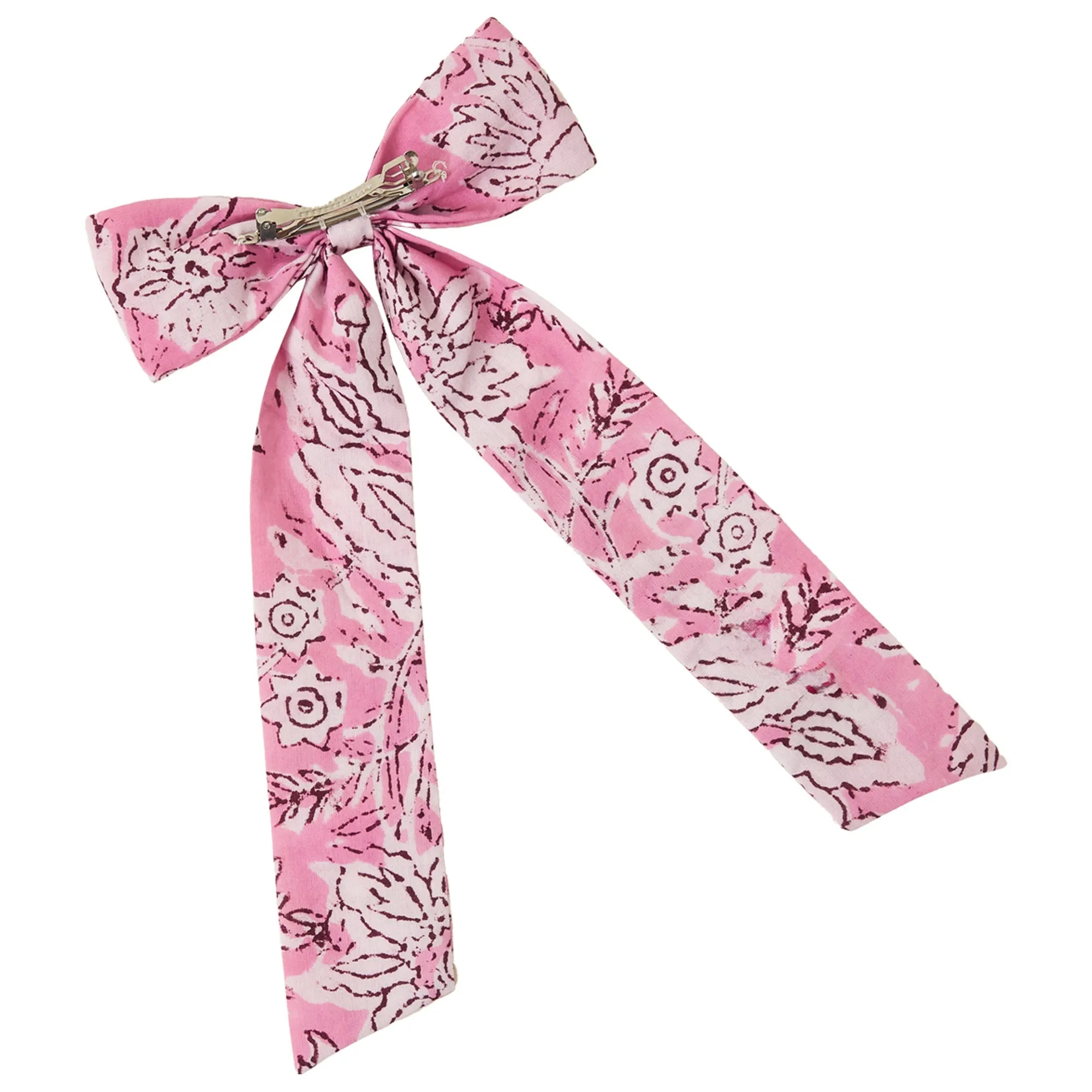 Accessorize London Women's Pink Block Print Bow
