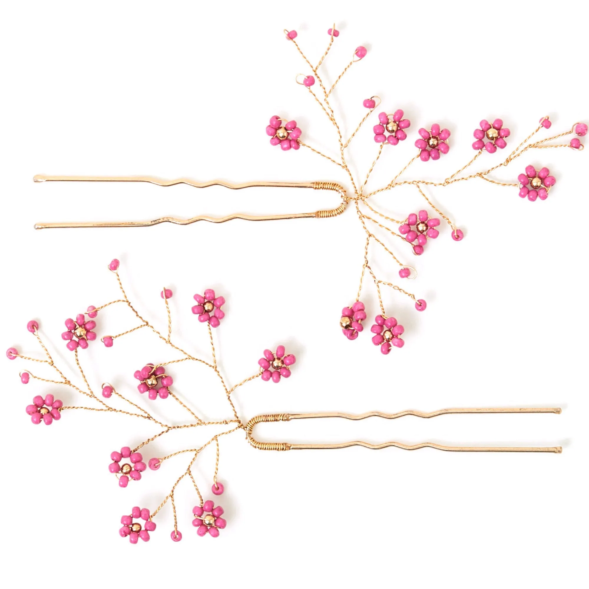 Accessorize London Women's Pink  Flower Hair Pins  Pack-2