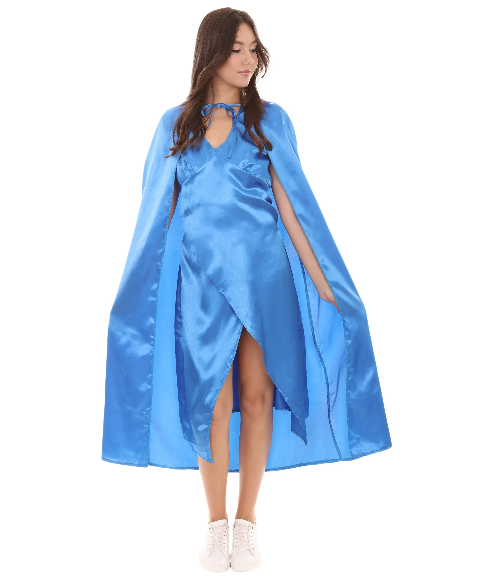 Adult Women's Dragon Queen Blue Dress with Cloak Costume , Blue Cosplay Costume