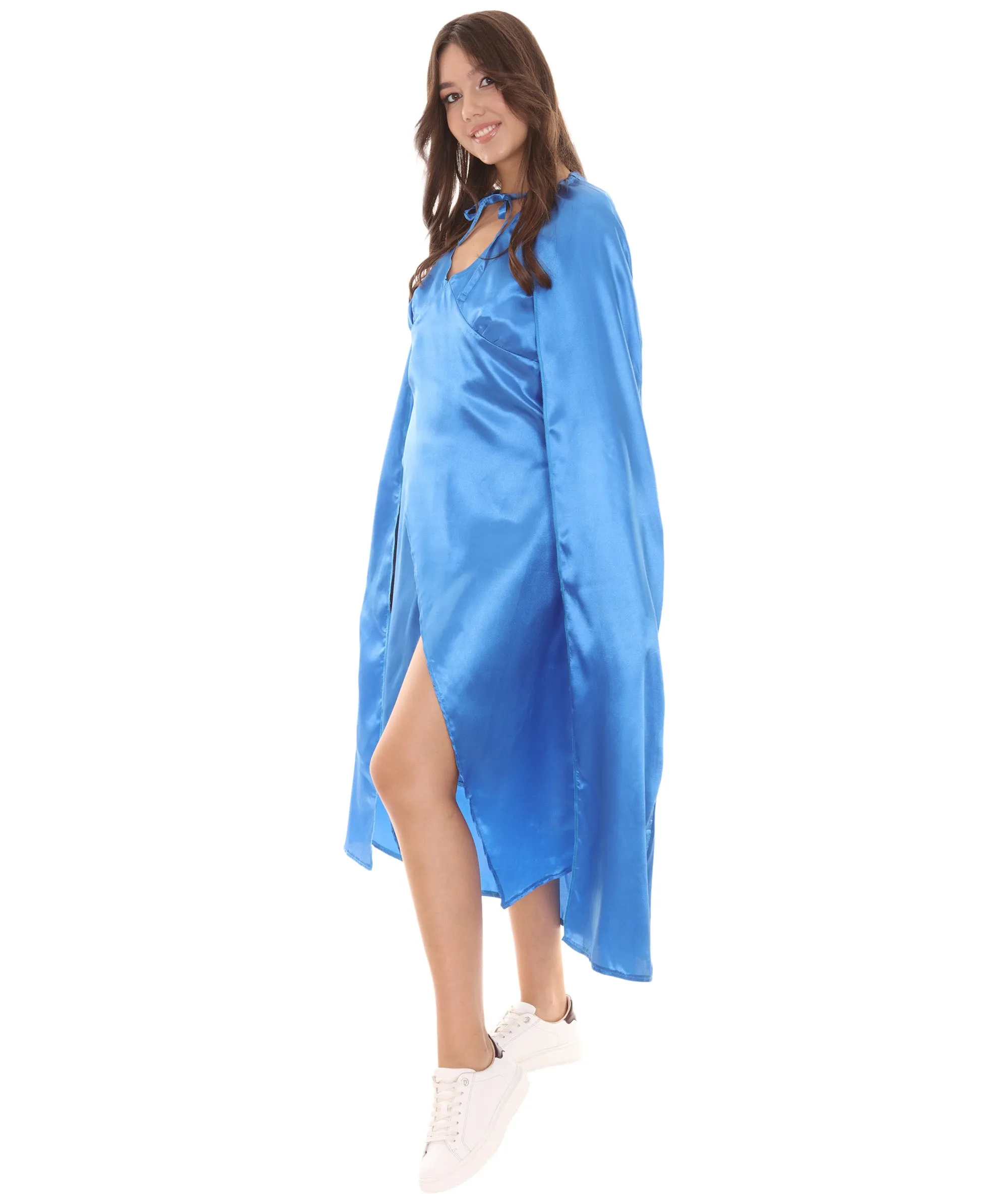 Adult Women's Dragon Queen Blue Dress with Cloak Costume , Blue Cosplay Costume