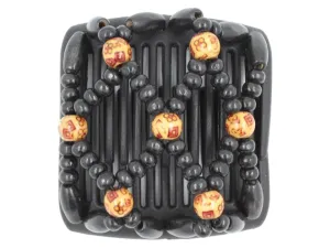African Butterfly Chameleon Hair Comb - Ndebele Black 50