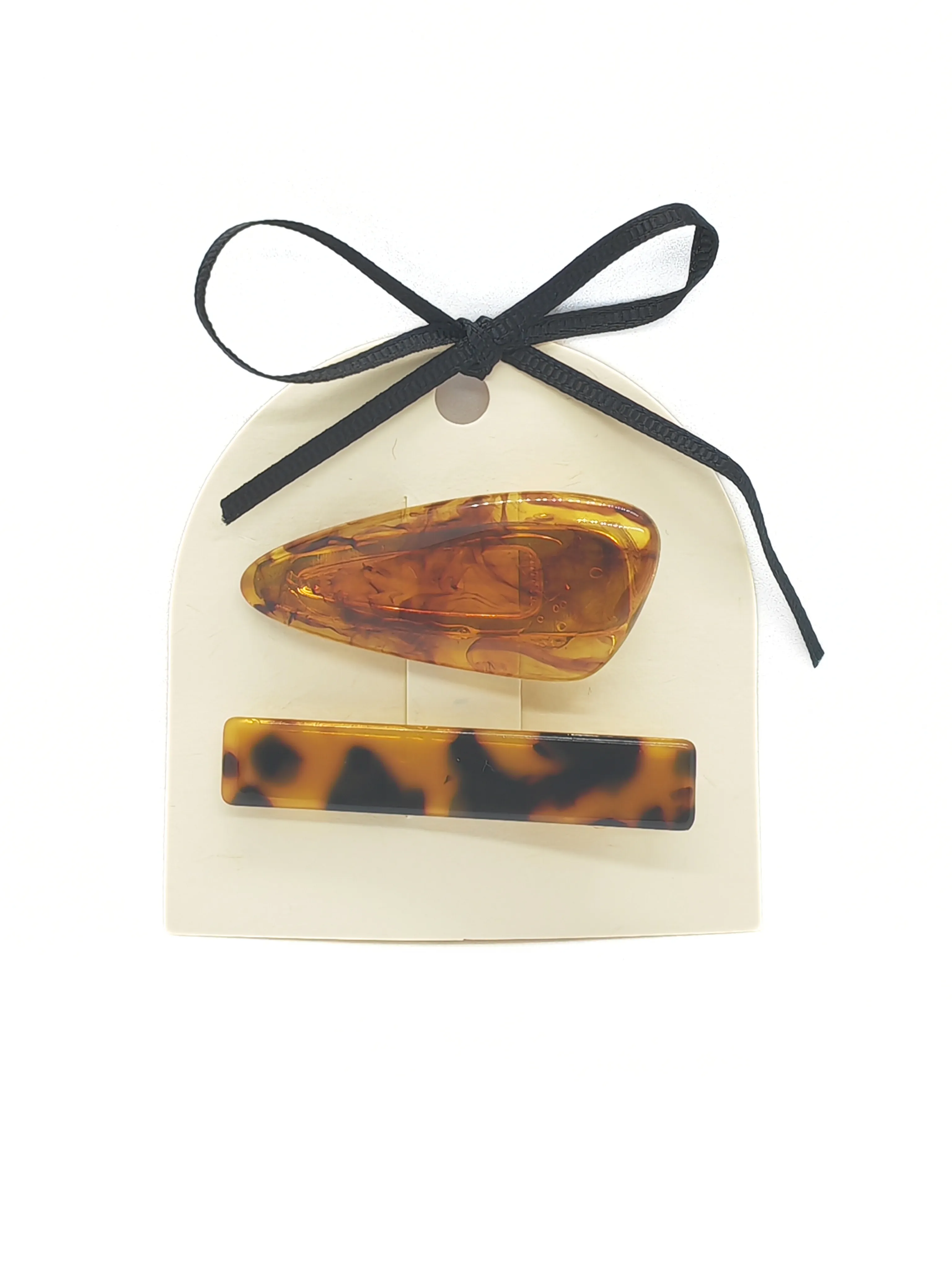Amber & Tortoiseshell Hair Clips  (2-Pack)