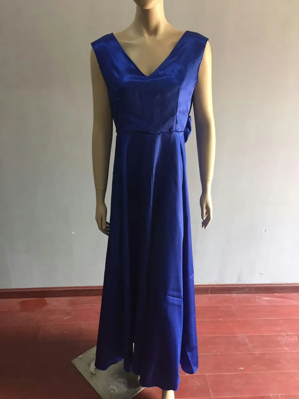 Back Strap Bowknot Backless High Waist Women Long Party Dress