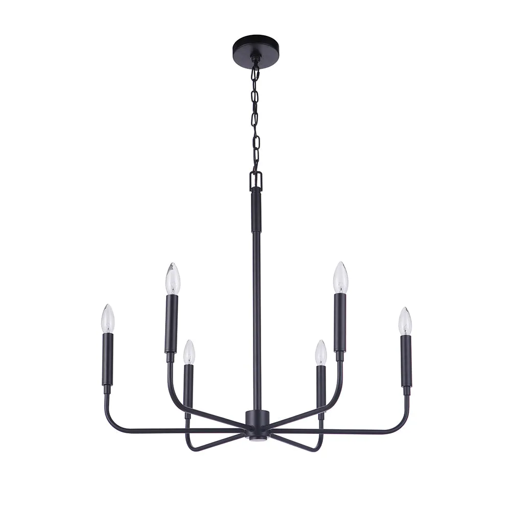 Beverly Six Light Chandelier - Black