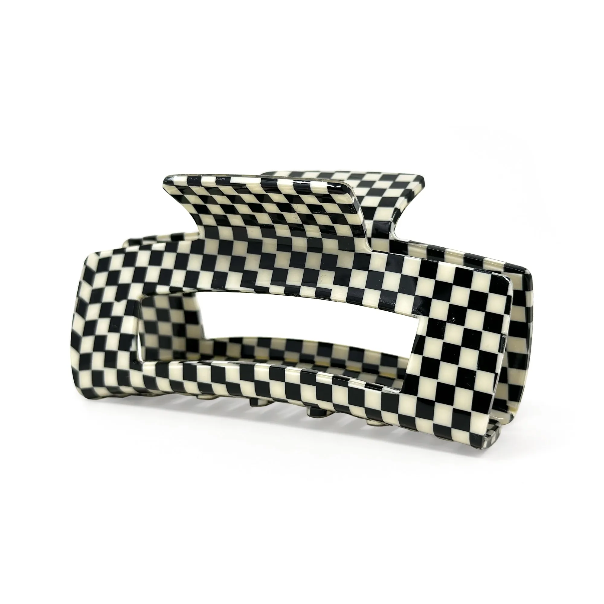 Black Check Hair Claw – Stylish Checkered Hair Accessory | Trendy Everyday Clip