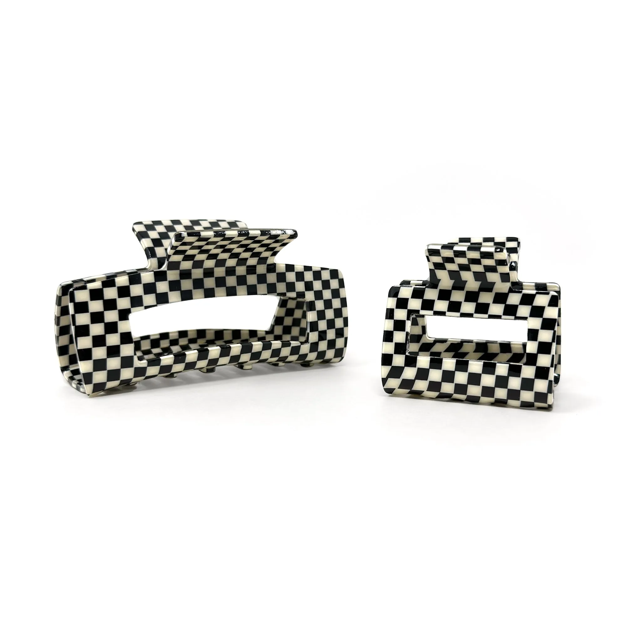 Black Check Hair Claw – Stylish Checkered Hair Accessory | Trendy Everyday Clip
