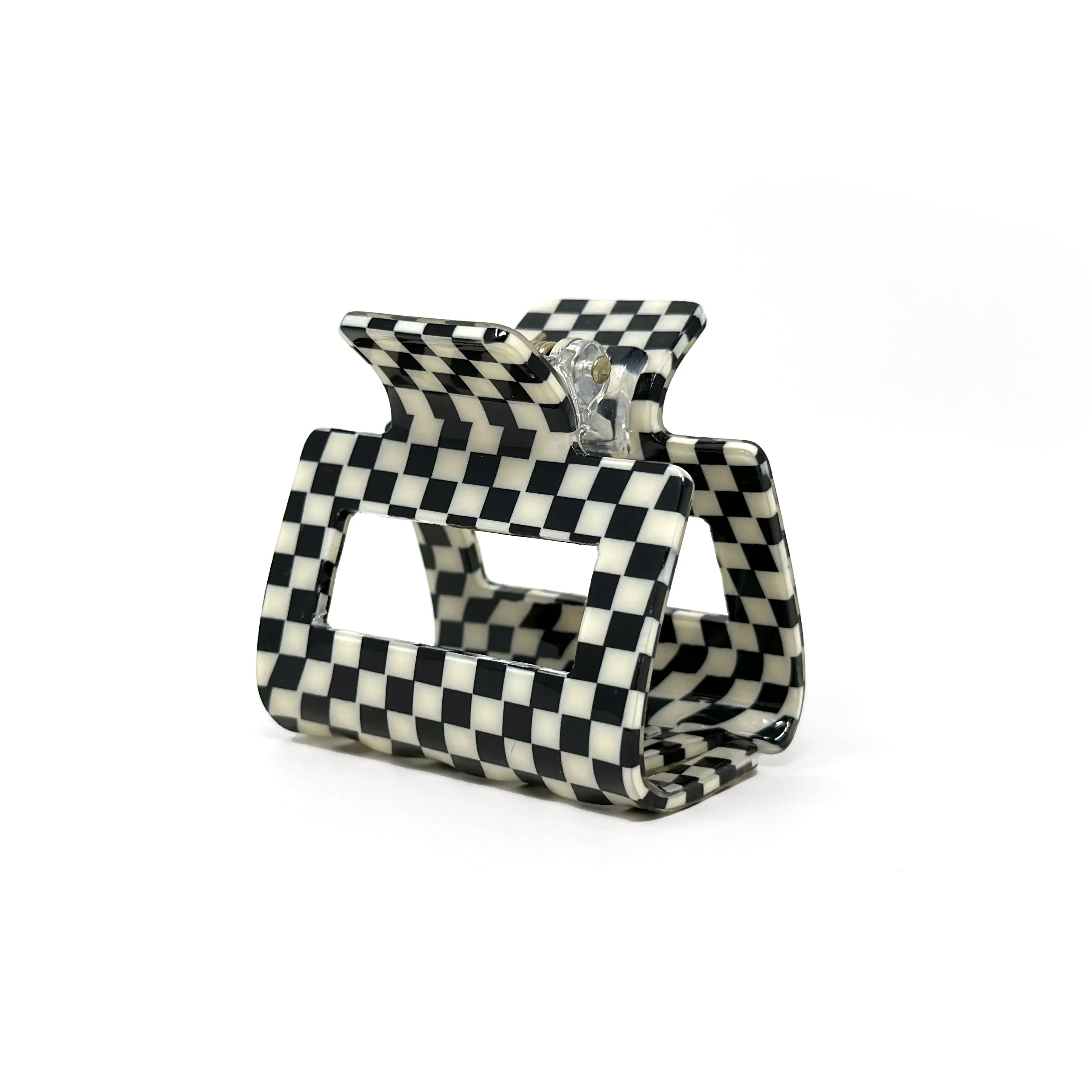 Black Check Hair Claw – Stylish Checkered Hair Accessory | Trendy Everyday Clip