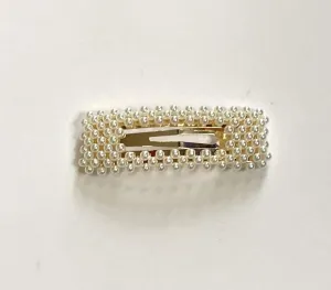 Black Colour Rectangular 5526 Pearl Hair Clip