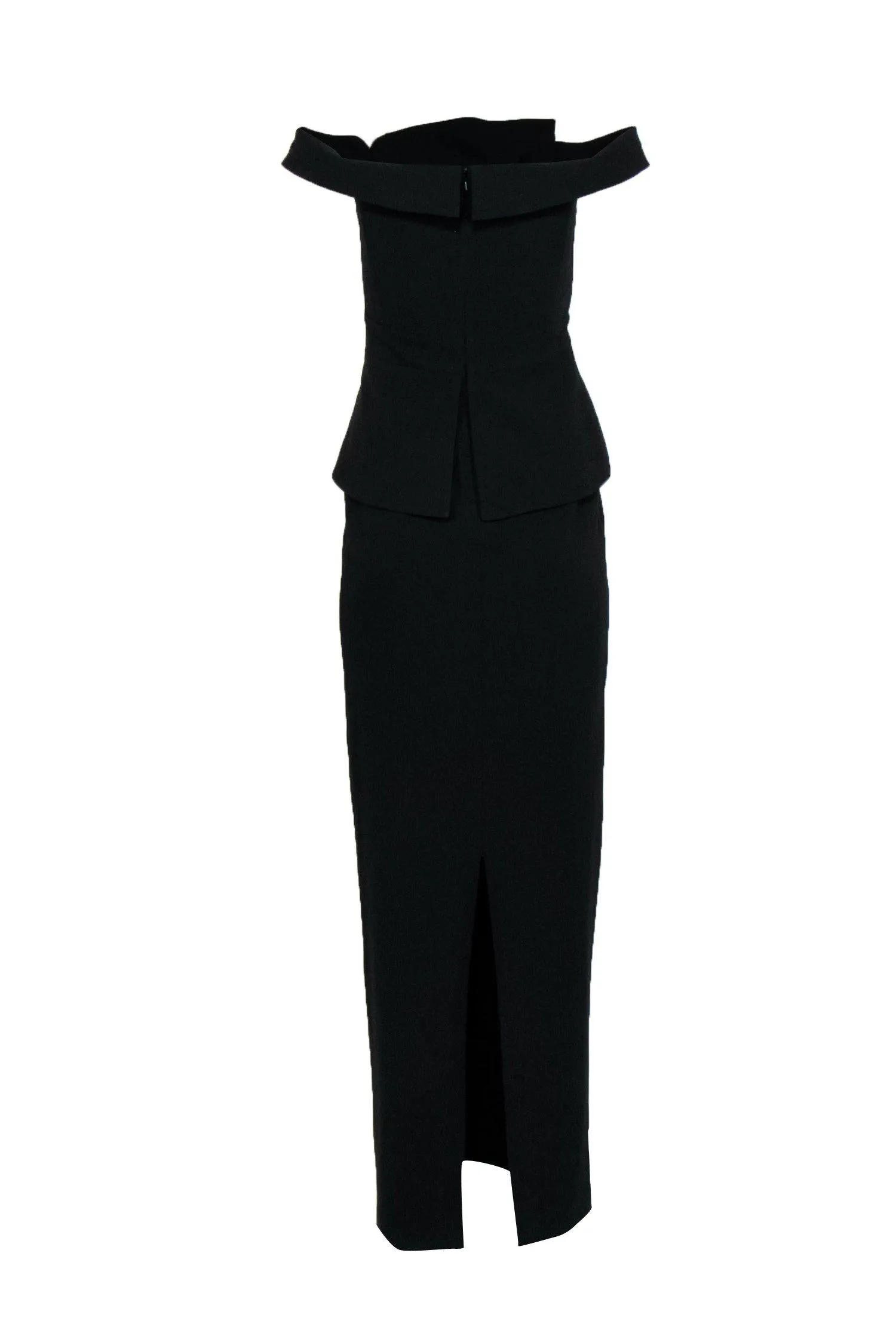 Black Halo - Black Pleated Front Off-the-Shoulder Gown Sz 4