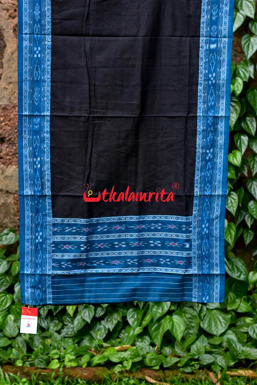 Blue Black Pasapali Long Flower Bandha Dress Set