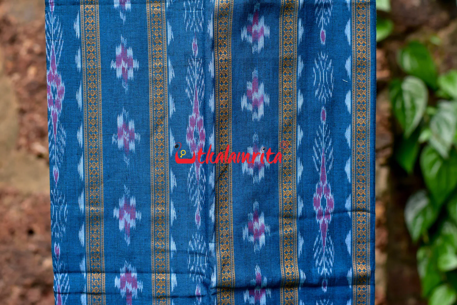 Blue Black Pasapali Long Flower Bandha Dress Set