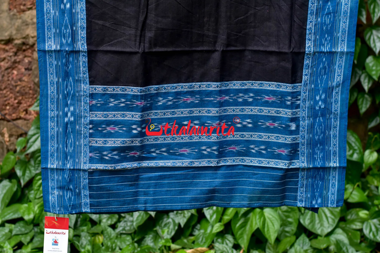 Blue Black Pasapali Long Flower Bandha Dress Set