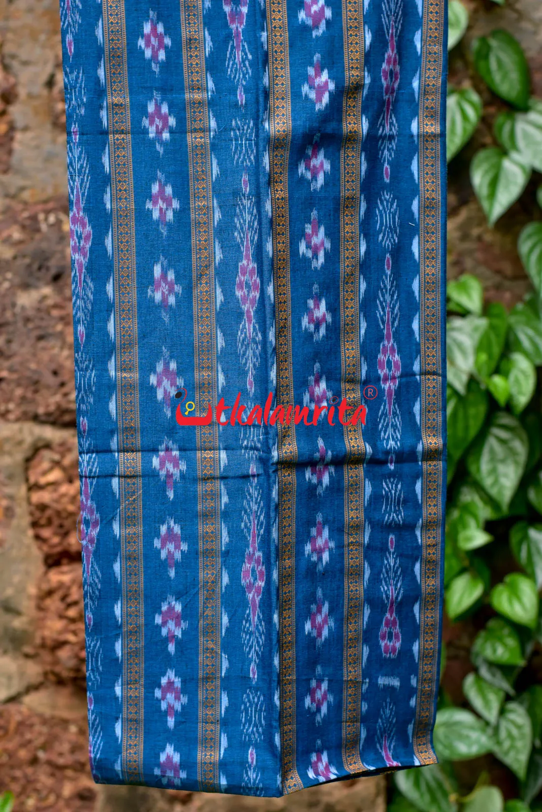 Blue Black Pasapali Long Flower Bandha Dress Set