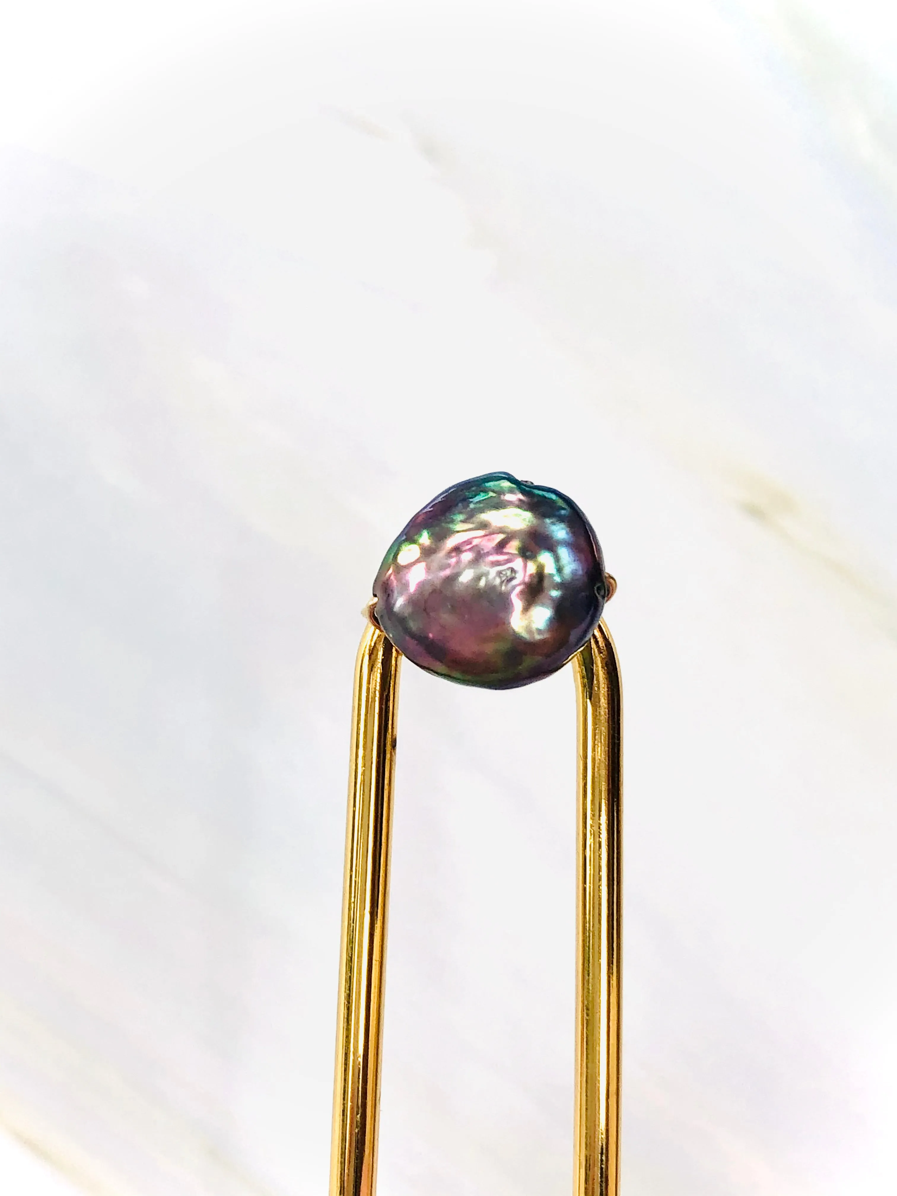 Blue Pearl Hair Pin, Wedding Blue Hair Pin Bridal Hair Pin, Gold Wedding hair stick
