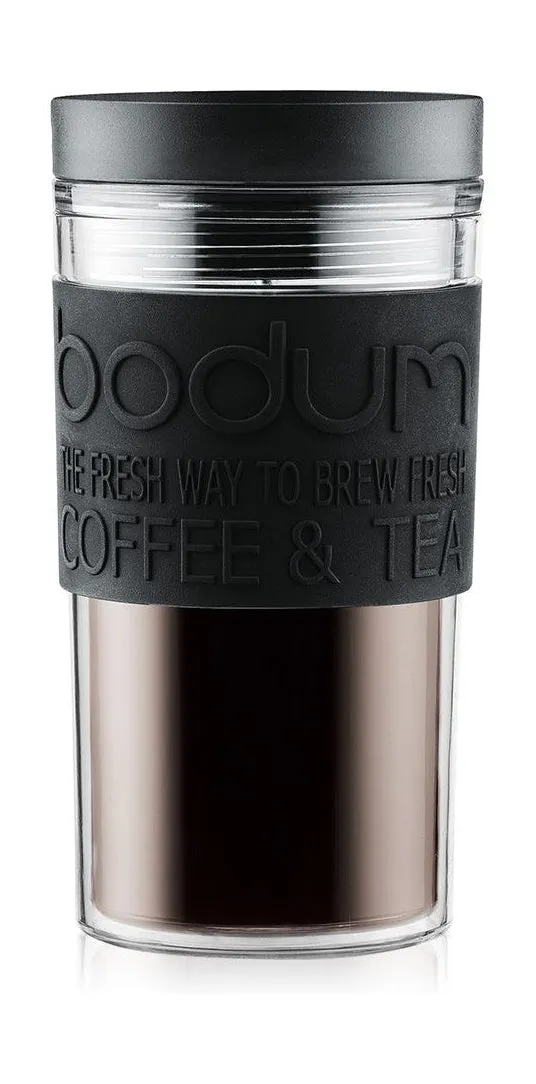 Bodum Travel Mug Double Walled Plastic Black, 0.35 L