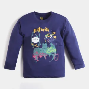 Boys Cotton T-Shirt F/S Character -Navy Blue