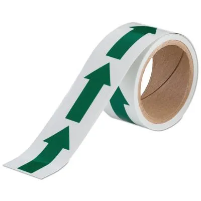 Brady® Glow-In-The-Dark Arrow Tape, 2 in x 5 yd, Green/Phosphorescent, 90973