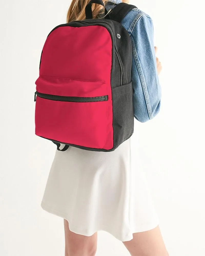 Bright Pink Red Canvas Backpack | Bright Pure Pink Red | C0M100Y75K0