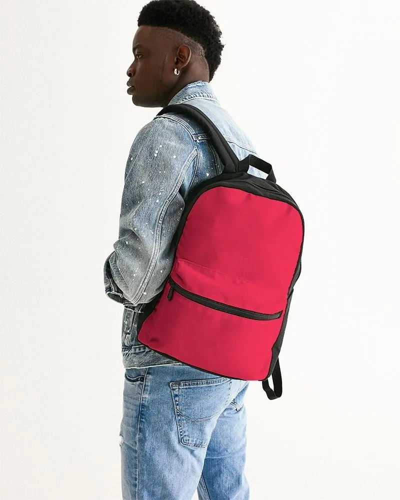Bright Pink Red Canvas Backpack | Bright Pure Pink Red | C0M100Y75K0