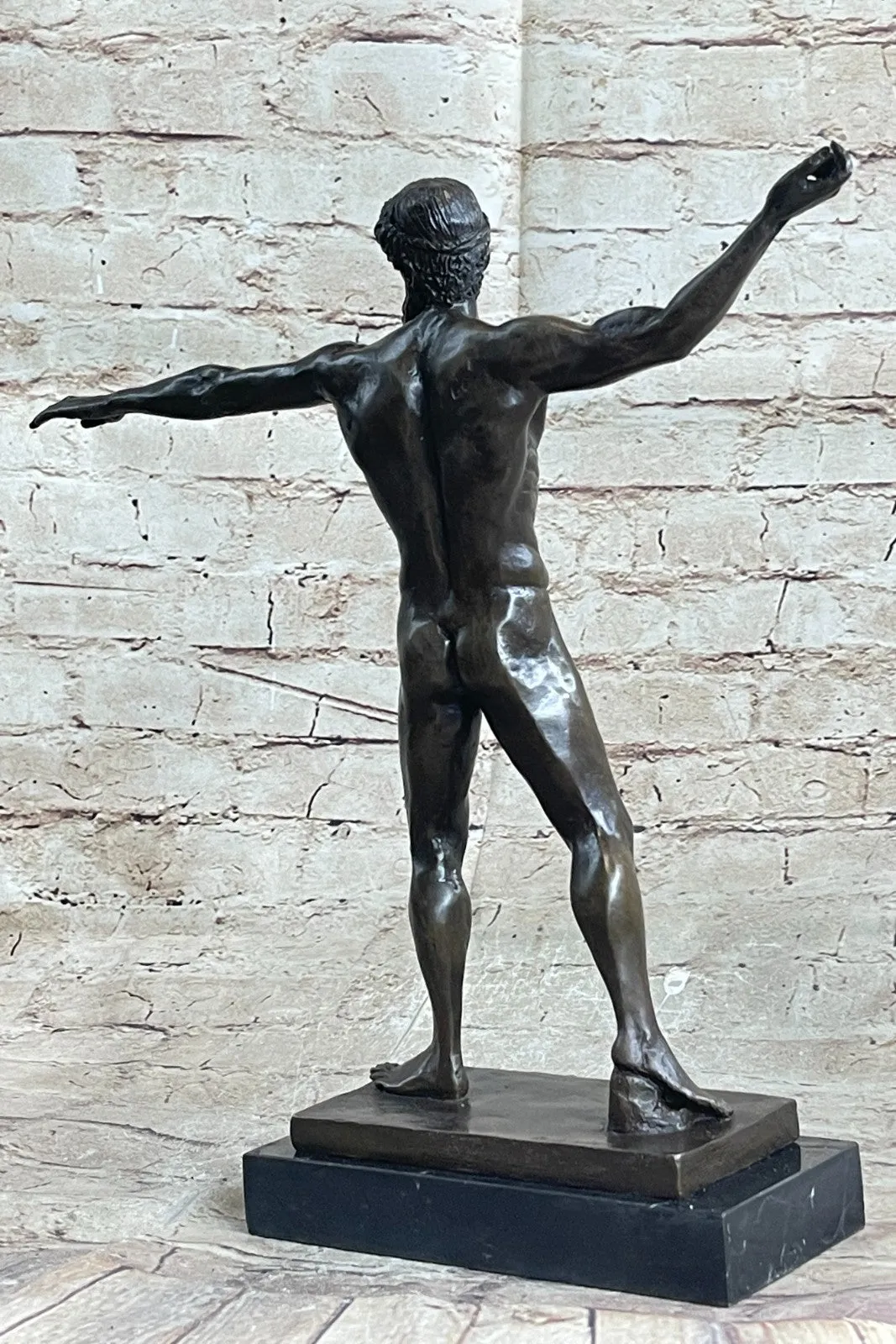Bronze Marble Statue Atlantis POSEIDON Neptune Sea God Sculpture Art Figure Nude