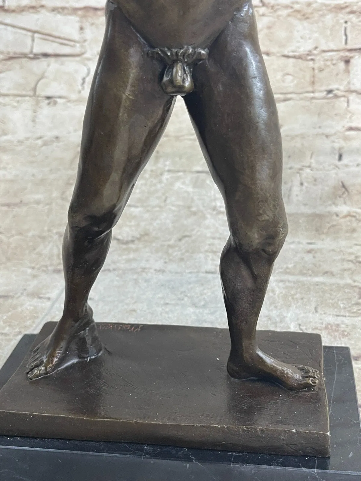 Bronze Marble Statue Atlantis POSEIDON Neptune Sea God Sculpture Art Figure Nude