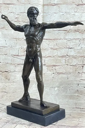 Bronze Marble Statue Atlantis POSEIDON Neptune Sea God Sculpture Art Figure Nude