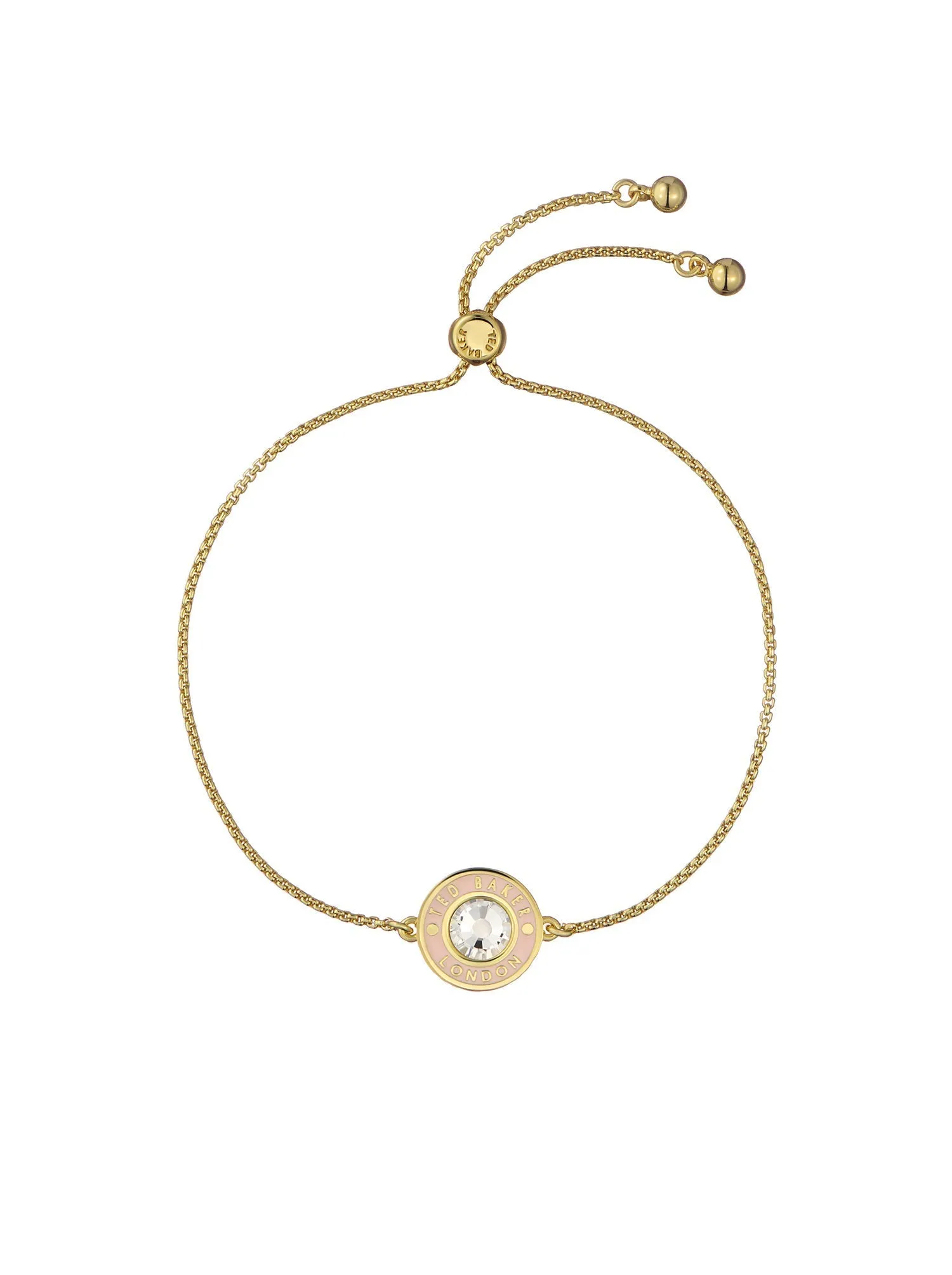 Cherla Crystal Button Adjustable Bracelet Gold