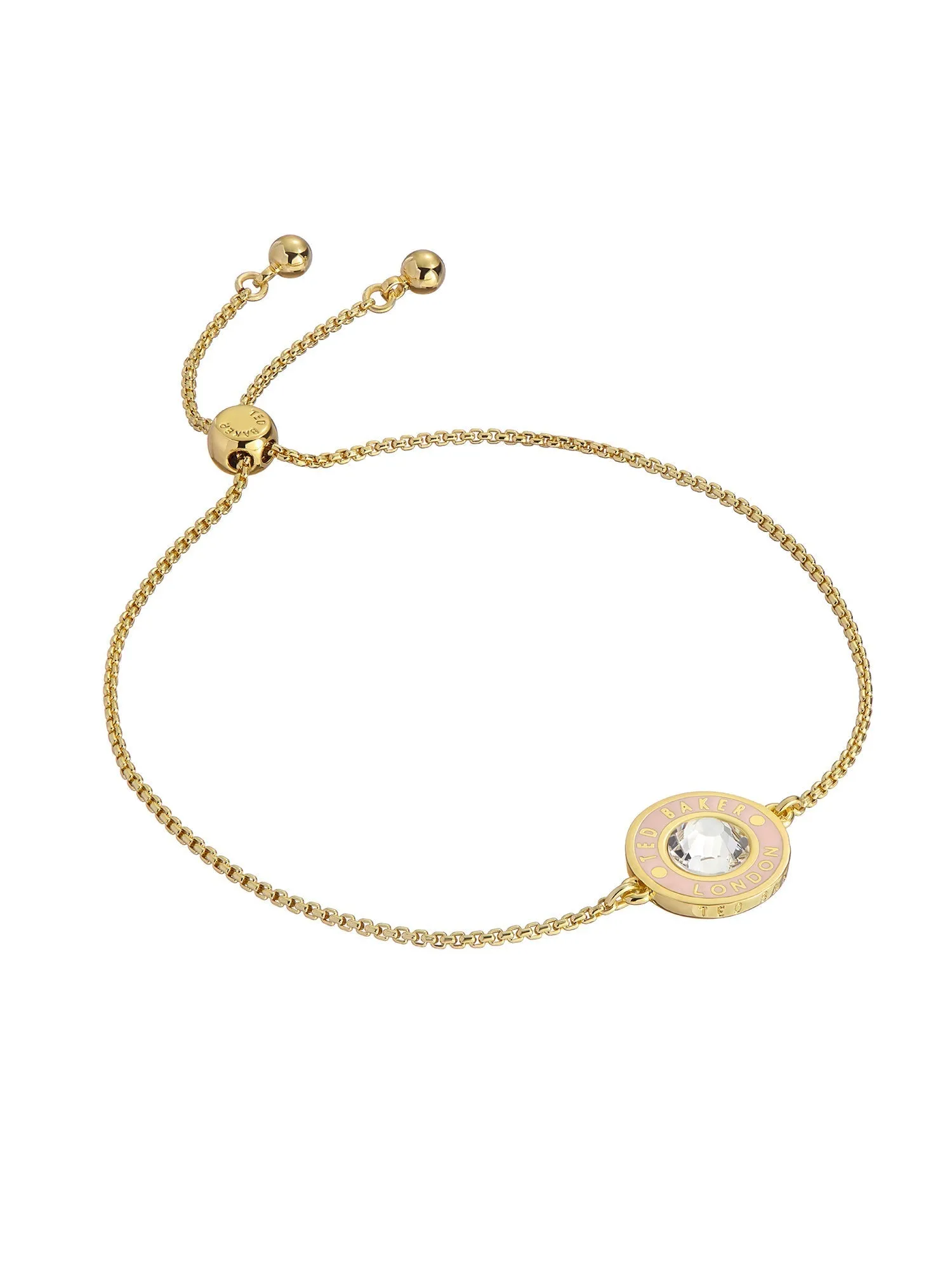 Cherla Crystal Button Adjustable Bracelet Gold