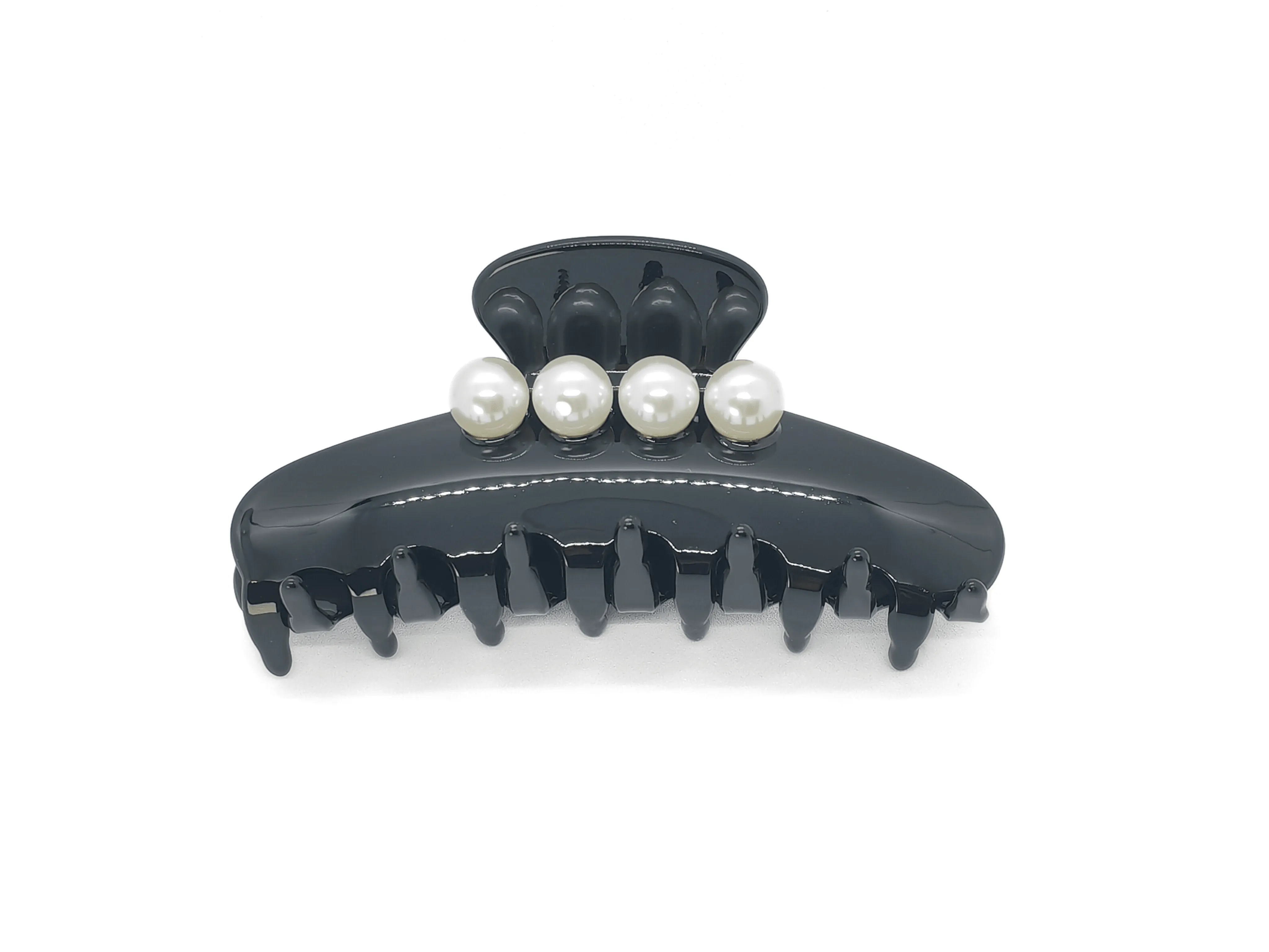 Classic Pearl Hair Claw Clip - Black