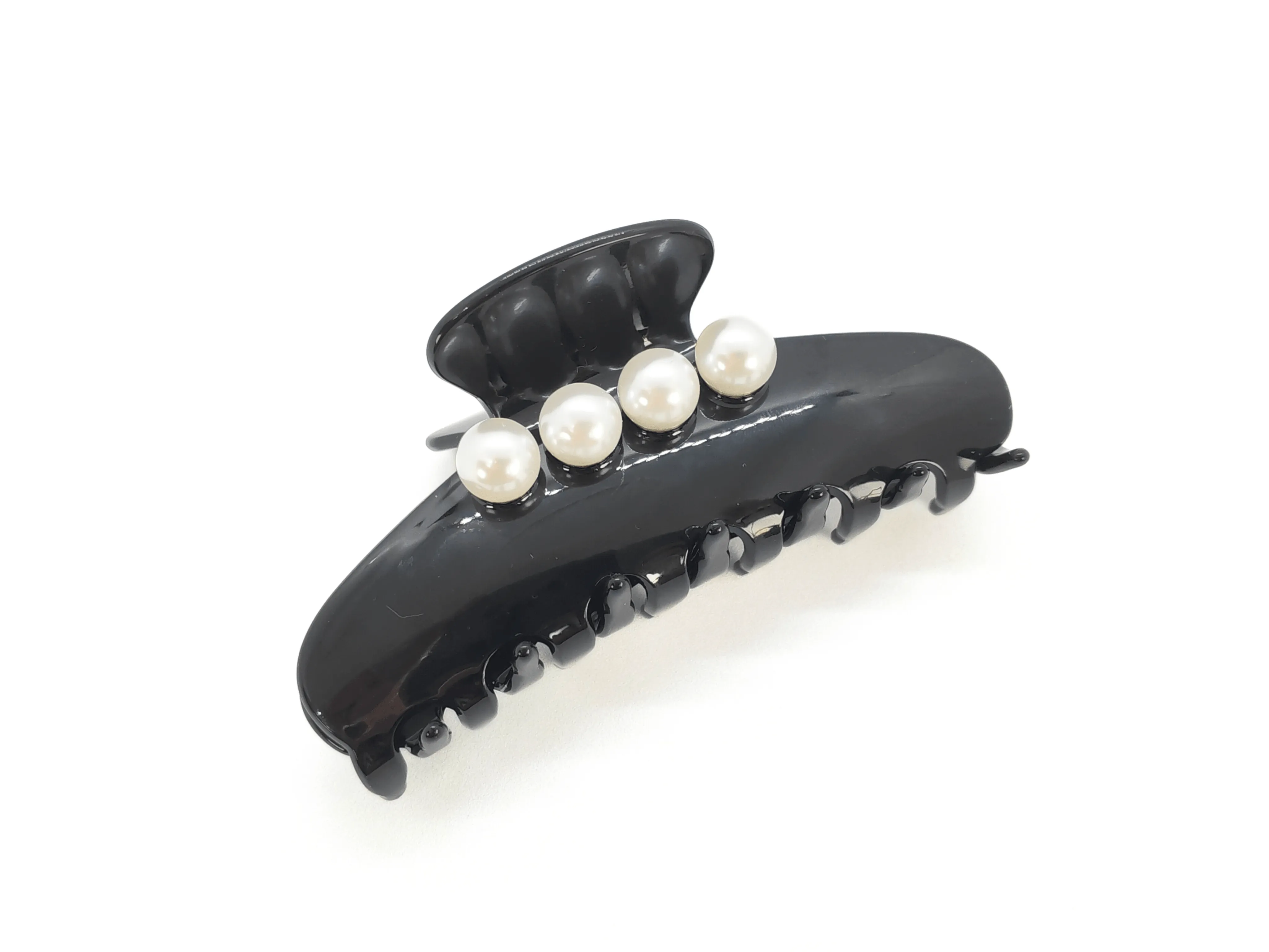 Classic Pearl Hair Claw Clip - Black