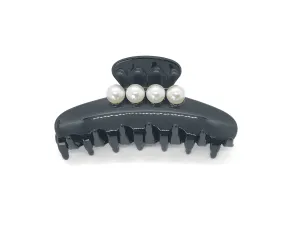 Classic Pearl Hair Claw Clip - Black