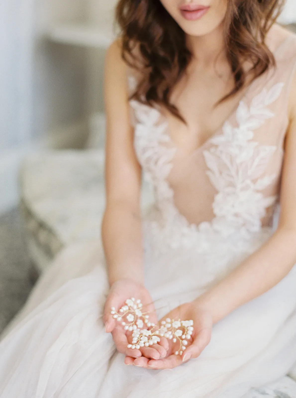 CLAUDETTE | Floral Wedding Hair Pins