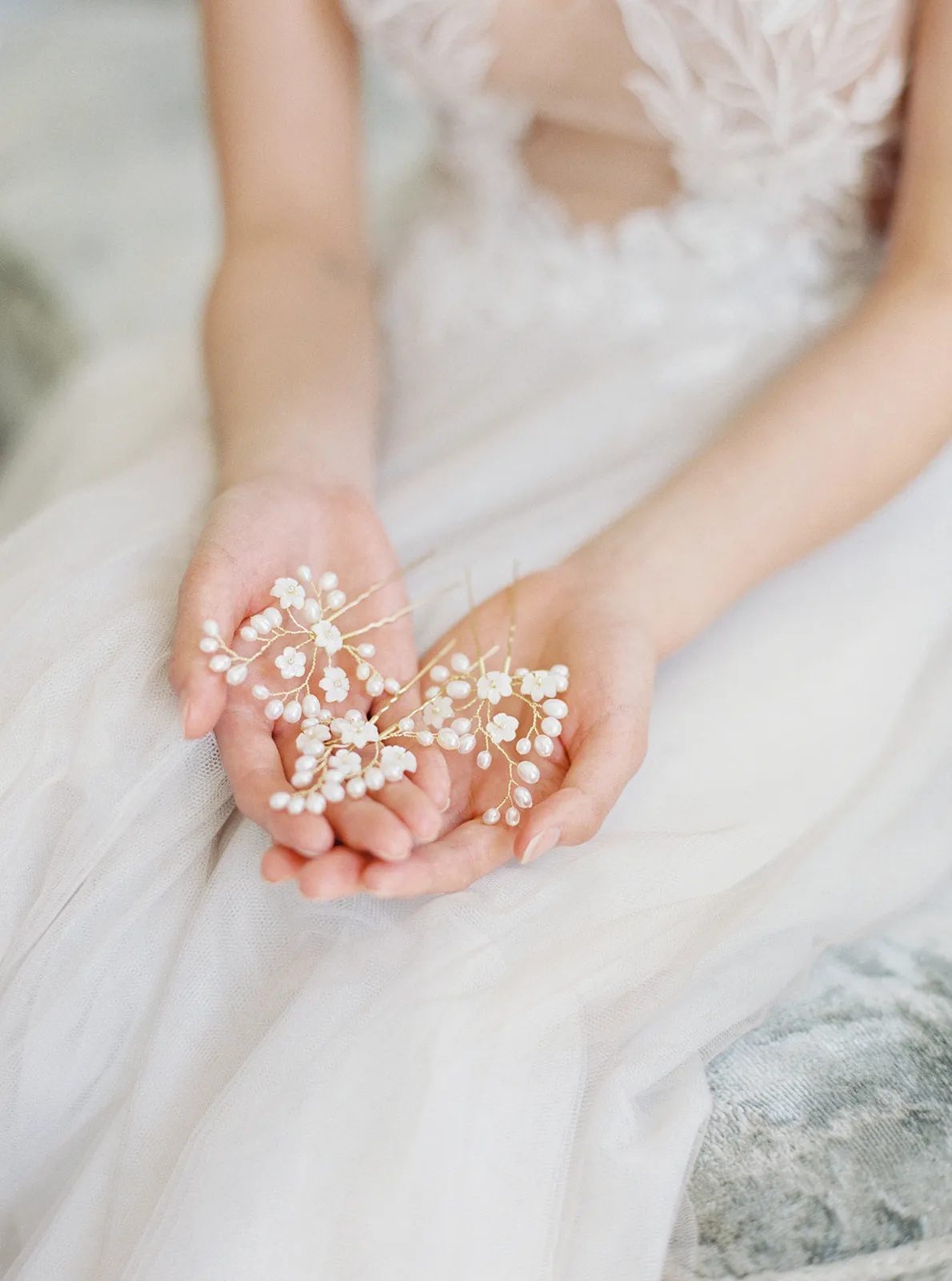 CLAUDETTE | Floral Wedding Hair Pins
