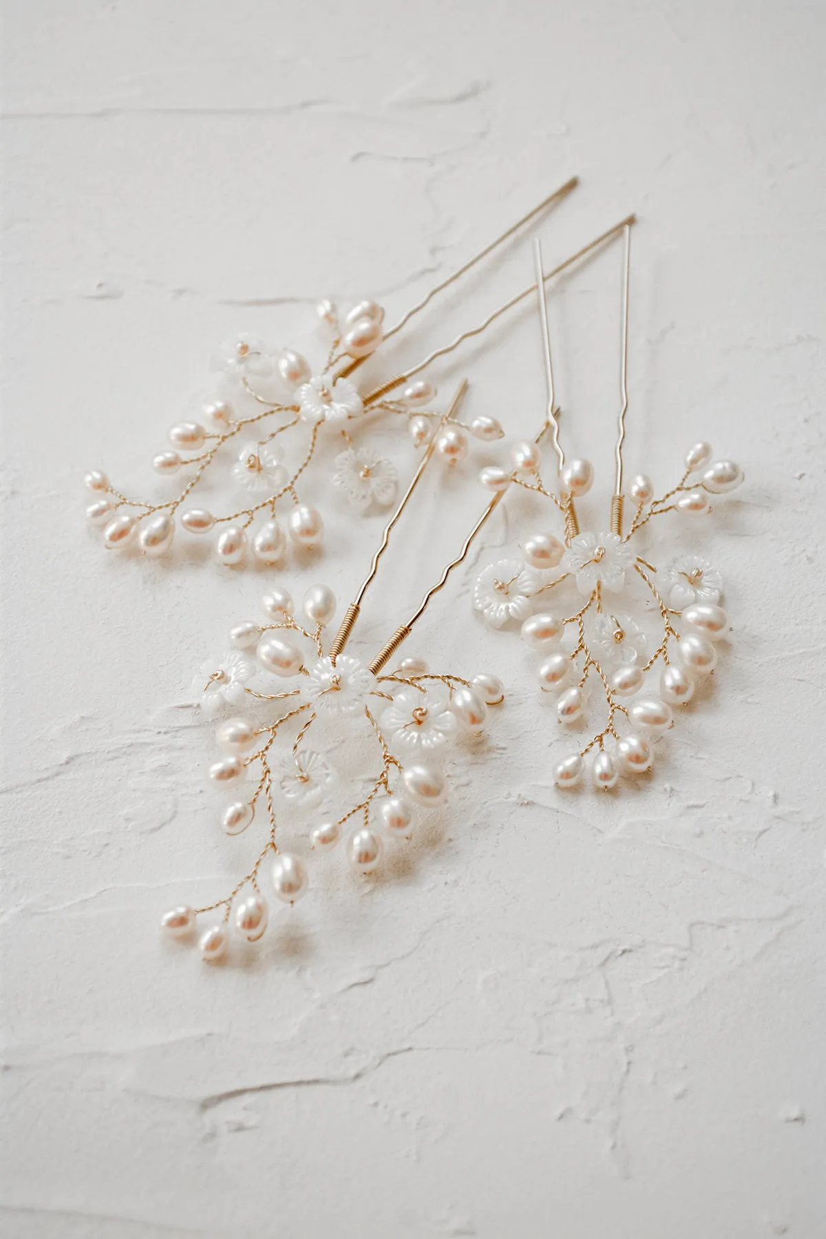 CLAUDETTE | Floral Wedding Hair Pins