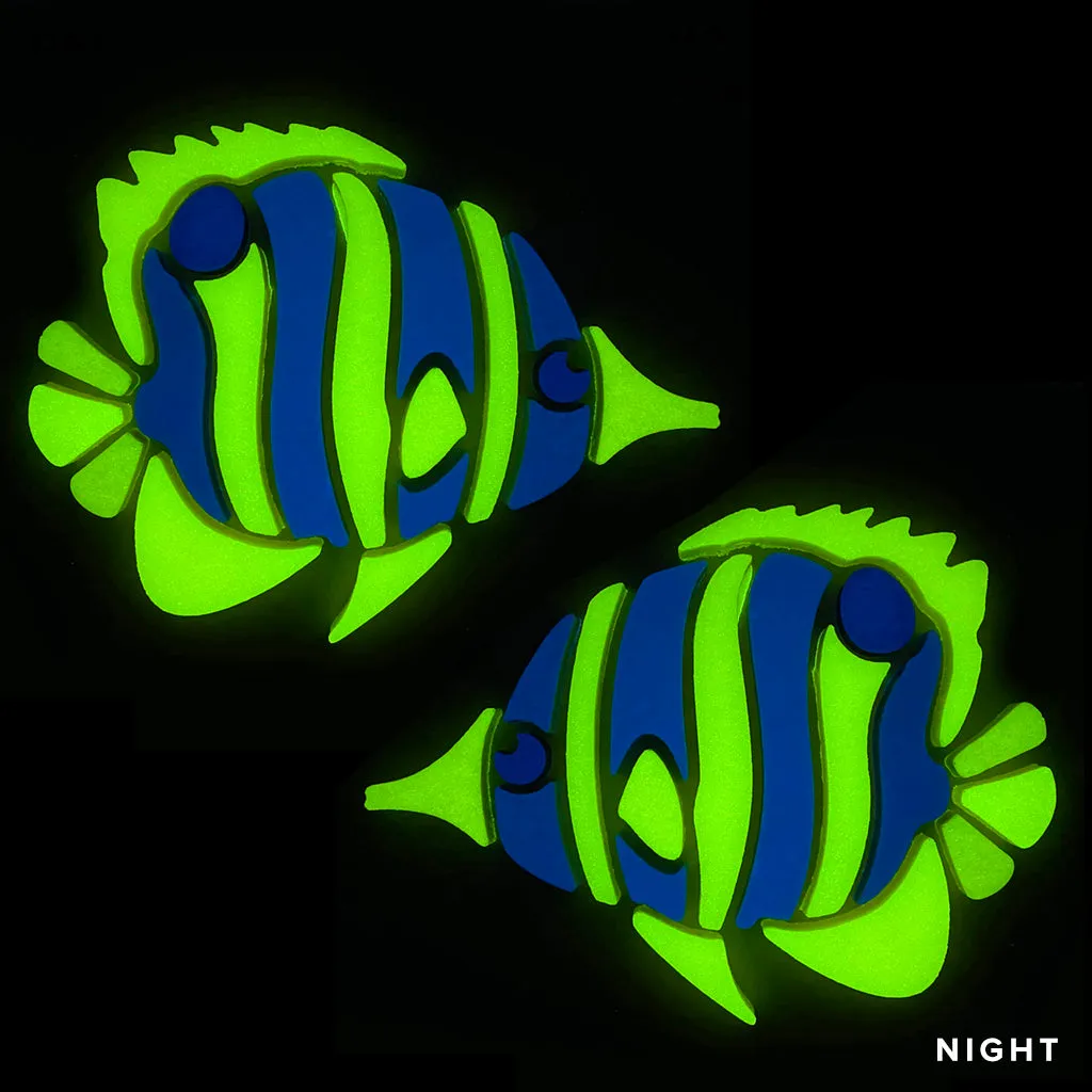 Copperband Butterflyfish, Left and Right - Glow in the Dark Pool Mosaics