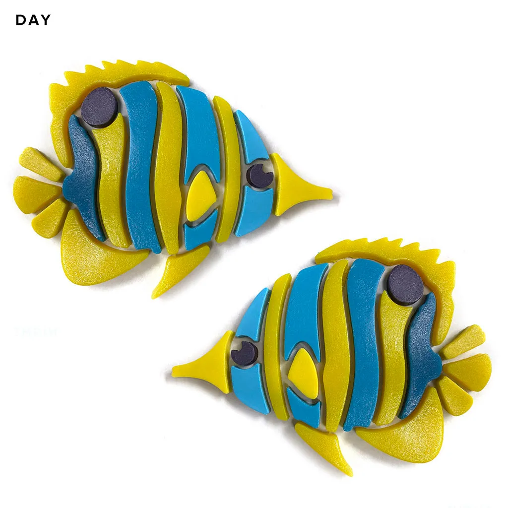 Copperband Butterflyfish, Left and Right - Glow in the Dark Pool Mosaics
