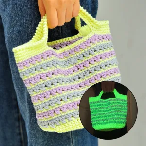 Crossed Long Double Hook Knitting Bag Crochet Kit
