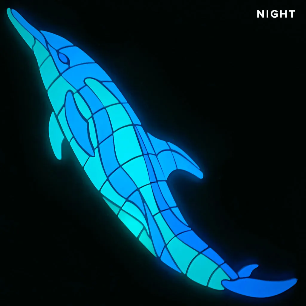 Dancing Dolphin, Left - Glow in the Dark Pool Mosaic