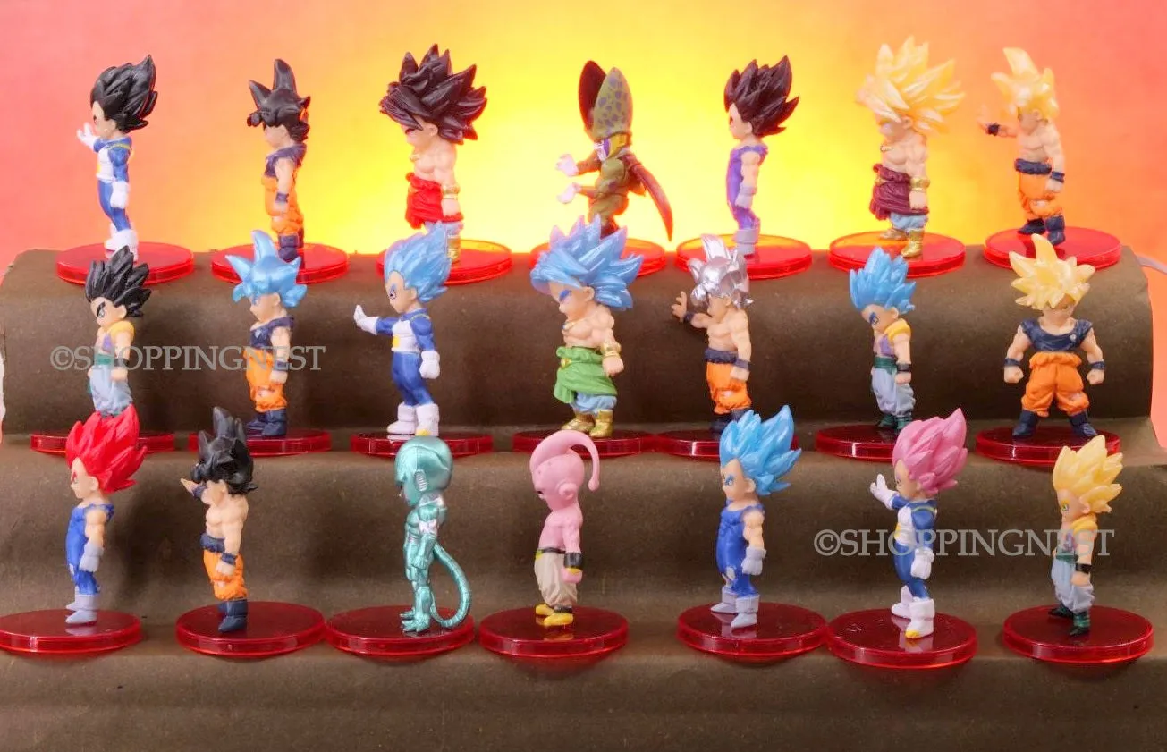 Dragon Ball Z | Set of 21 Action Figures | Super Goku Vegeta Broly Buu | 7-8 Cm |
