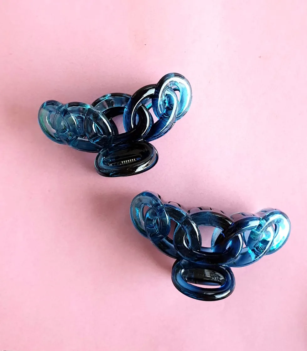 Dual Tone Spiral Hair Claws