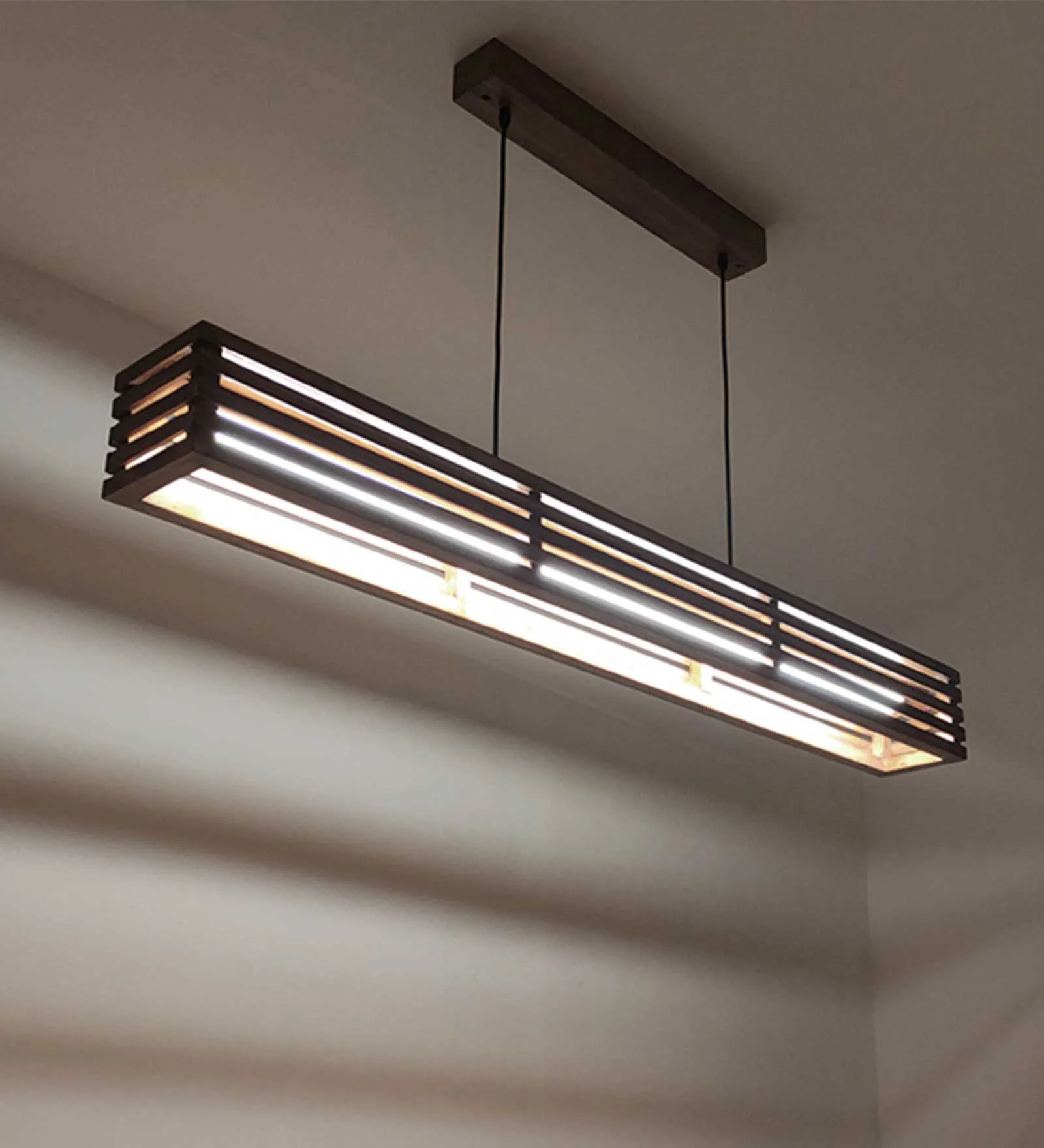 Elegant Baton Brown LED Hanging Lamp
