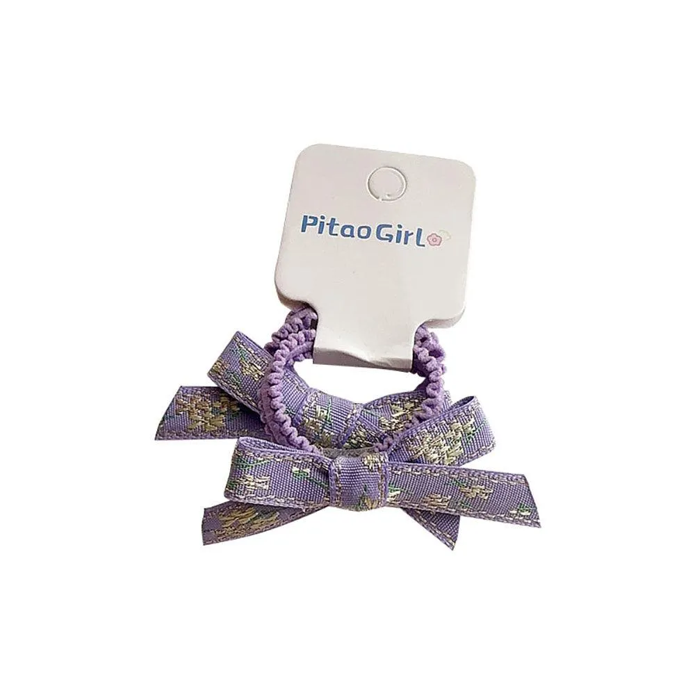 Ethnic style embroidered lady style children's pair of bow hair ties, textured hair accessories, popular hair salons, styling hair accessories
