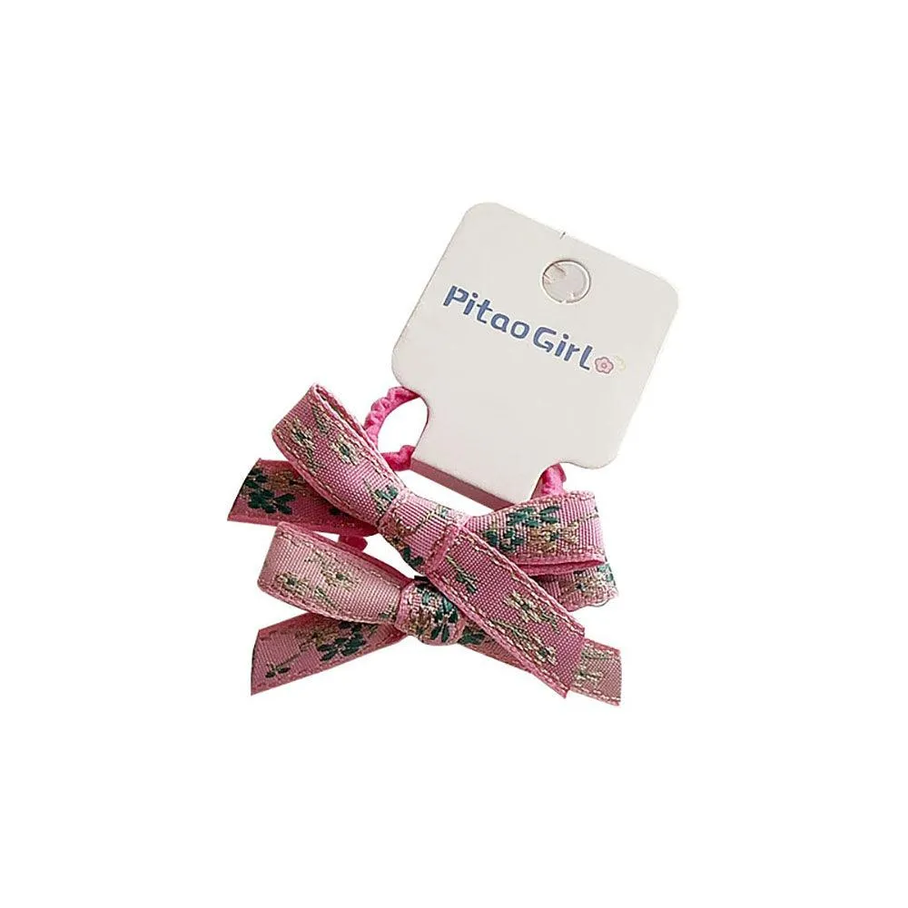 Ethnic style embroidered lady style children's pair of bow hair ties, textured hair accessories, popular hair salons, styling hair accessories