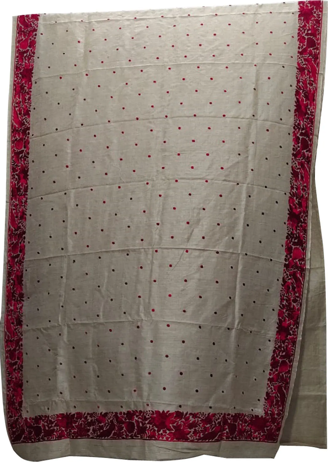 Exquisite Parsi Gara Tussar Silk Saree: Elegant Pastel Hand Embroidery