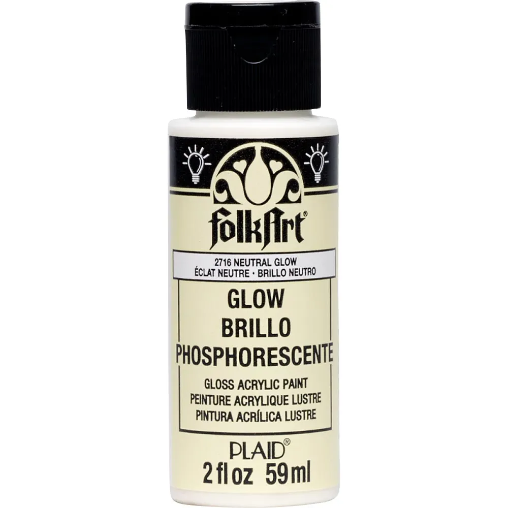 Folkart Glow In The Dark Matte Acrylic Paints Neutral Glow