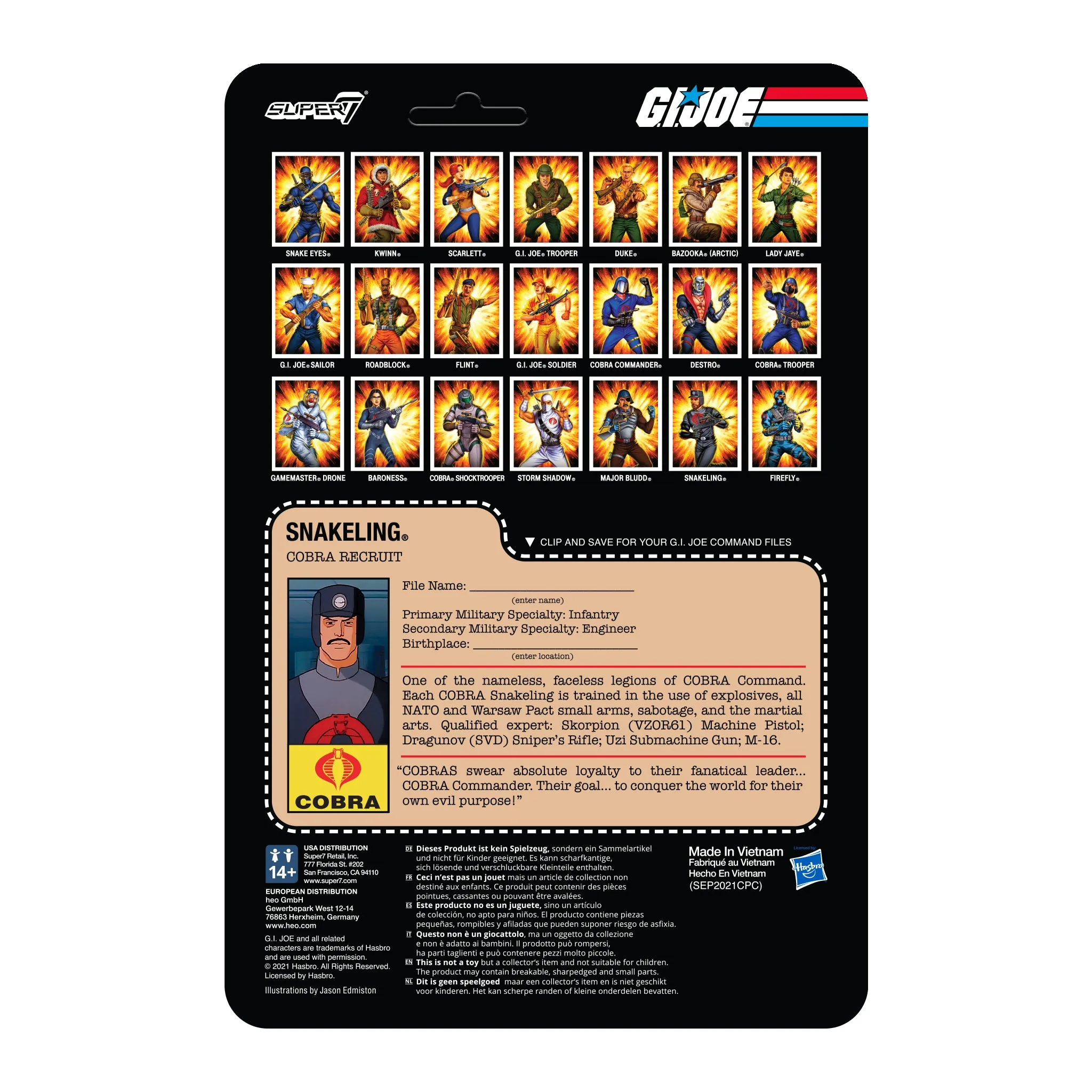G.I. Joe ReAction Figures Wave 3 - Cobra Snakeling Factory Worker Mustache (Tan)